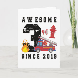 Geburtstagsgeschenk Feuerwehrmännchen Geboren 2019 Karte