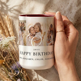 Geburtstagsgeschenk für Mama - Fotocollage zum Auf Zweifarbige Tasse