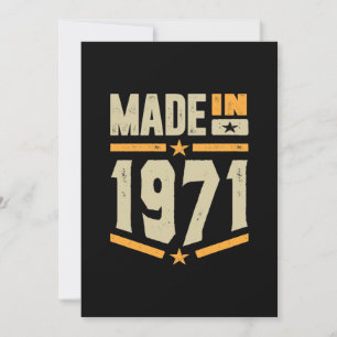 Geburtstagsgeschenk Hergestellt 1971 Einladung