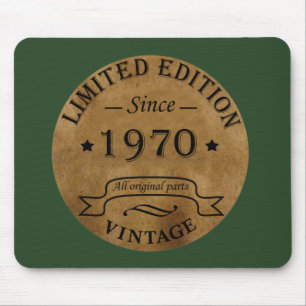 Geburtstagsgeschenk im Vintage-Stil von 1970 Mousepad