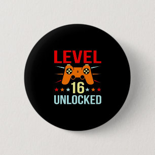 Geburtstagsgeschenk Level 16 Unlock Gamer Button
