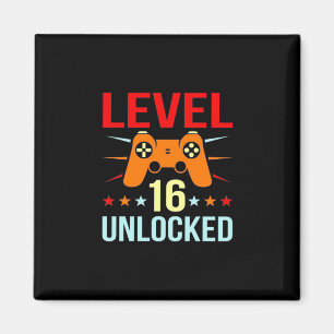 Geburtstagsgeschenk Level 16 Unlock Gamer Magnet