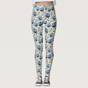 Geburtstagsgeschenk   Nahtloses blaues Floral Leggings