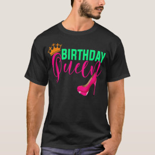 Geburtstagsgeschenk Queen Crown Hot Pink High Heel T-Shirt