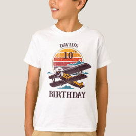 Geburtstagsgeschenk Retroflugflugzeug-Abhängigkeit T-Shirt