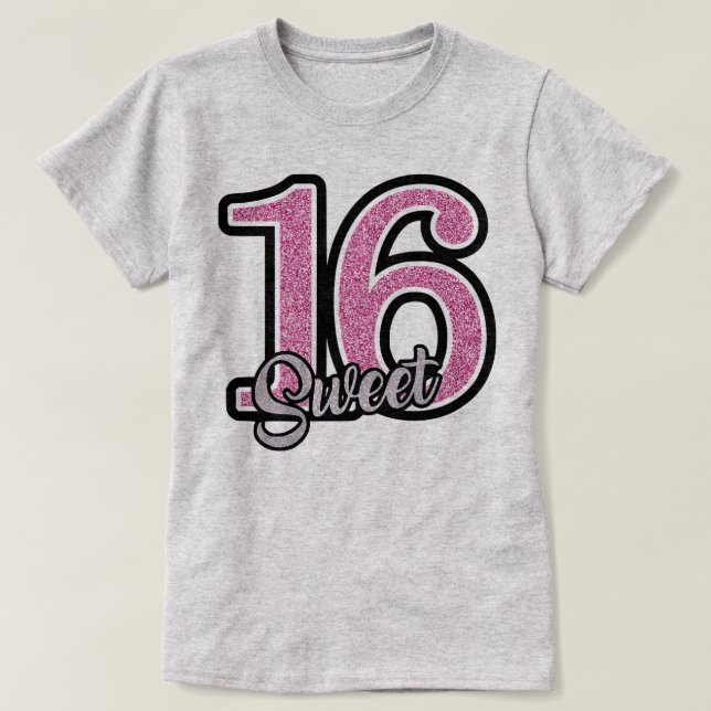 Geburtstagsgeschenk Süß 16 T-Shirt (Design vorne)