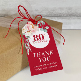 Geburtstagsgeschenk-Tag mit Peony auf Red Geschenkanhänger