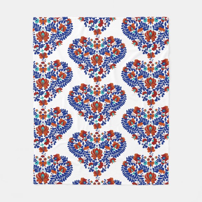 Geburtstagsgeschenk / Ungarisch Rustikale Matyo Fleecedecke (Vorderseite)