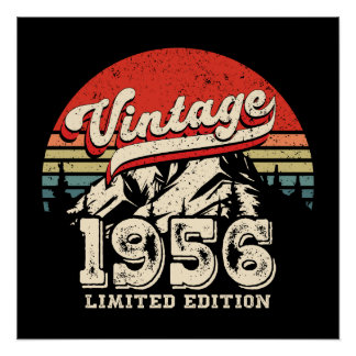 Geburtstagsgeschenk Vintage 1956 Retro 70. Geburts Poster