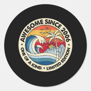 Geburtstagsgeschenk Vintage Awesome Seit 2006 Runder Aufkleber