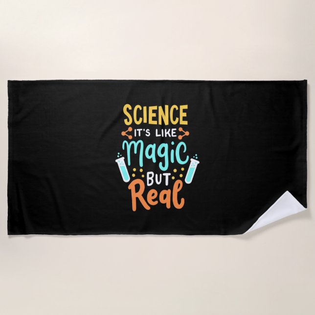 Geburtstagsgeschenk | Wissenschaft ist wie Magie Strandtuch (Vorderseite)