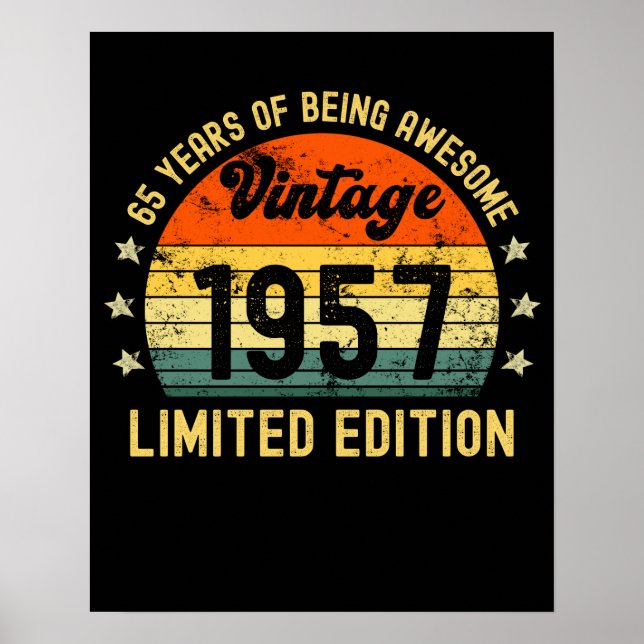 Geburtstagsgeschenke Vintag 1957, limitierte Aufla Poster (Vorne)