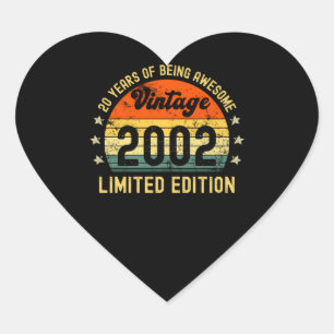 Geburtstagsgeschenke Vintag 2002 limitierte Auflag Herz-Aufkleber