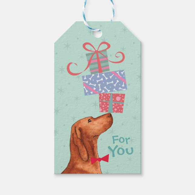 Geburtstagsgeschenke Vizsla Gift Tags Geschenkanhänger (Vorderseite)