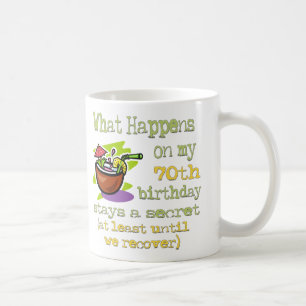 Geburtstagsgeschenke. Was passiert auf meinem 70. Kaffeetasse