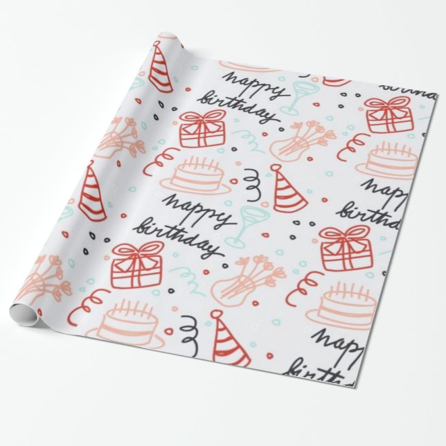 Geburtstagsgeschenkverpackung  geschenkpapier (Ungerollt)