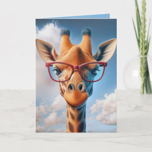 GeburtstagsGiraffe mit roter Brille Karte