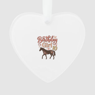 Geburtstagsgirl 10 Pferde Floral Vektor Design_1 Ornament