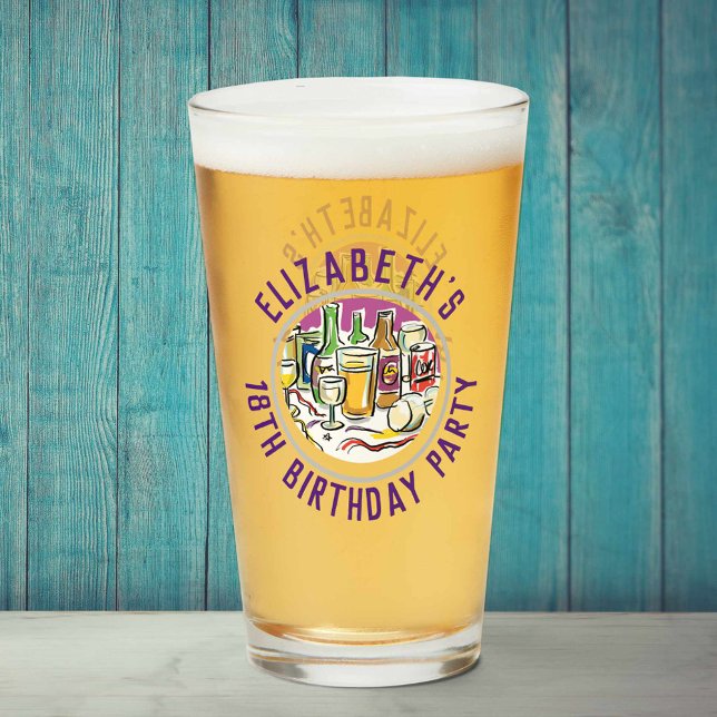 Geburtstagsglass im Alter von 18 Jahren Glas (Von Creator hochgeladen)