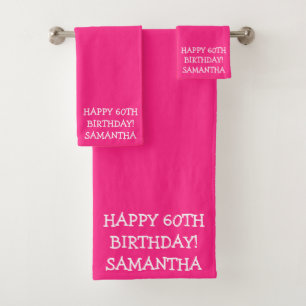 Geburtstagsgolfer Lustig 60. Rosa Mama Badhandtuch Set