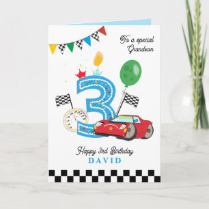 Geburtstagsgruß zum 3. Geburtstag des Enkels mit R Karte