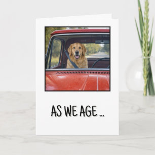 Geburtstagshumor Golden Retriever mit Sicherheitsg Karte