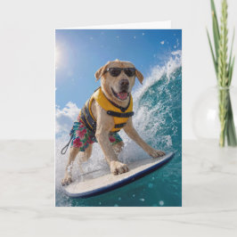 Geburtstagshumor Surfing Labrador Retriever Karte