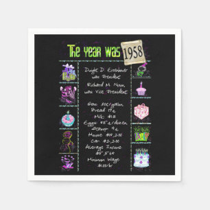 Geburtstagsjahr 1958 Party Paper Napkin Serviette