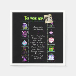 Geburtstagsjahr 1978 Party Paper Napkin Serviette