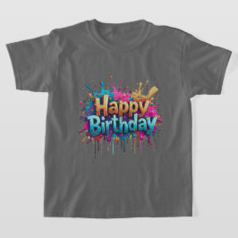 Geburtstagsjubiläum - farbenfrohe Glückwünsche zum T-Shirt