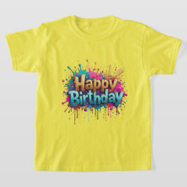 Geburtstagsjubiläum - farbenfrohe Glückwünsche zum T-Shirt