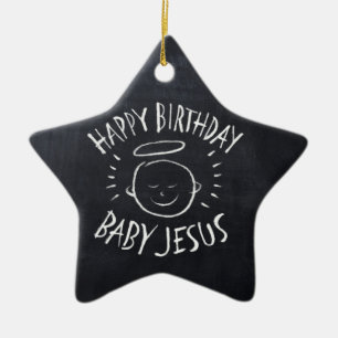 Geburtstagsjung Jesus - Religiöses Halbpension Keramik Ornament