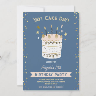 Geburtstagsjung Junge Teenage Pink Gold Cake Day Einladung