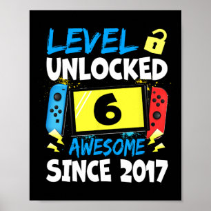 Geburtstagsjunge Level 6 freigeschaltet Großartig Poster