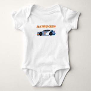 Geburtstagsjungen-Lil-Bro-Rennwagen-Crew Baby Strampler