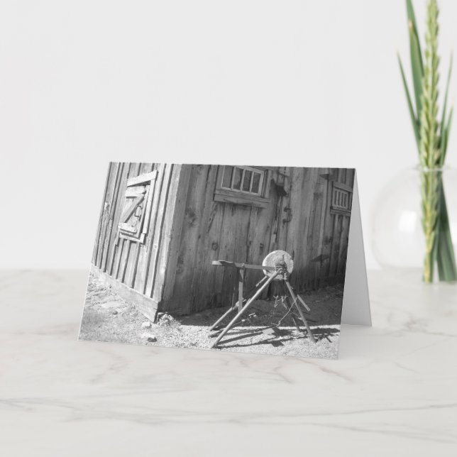 Geburtstagskarte "Black & White Sharpening Wheel # Karte (Vorderseite)
