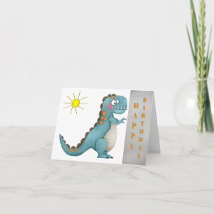 Geburtstagskarte - Blauer Dino Karte
