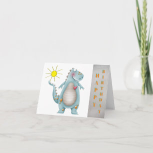 Geburtstagskarte - Blaues Dino-Design 2 Karte