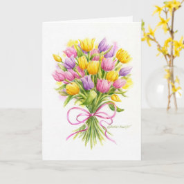 Geburtstagskarte Bright und schöne Tulip Bouquet Karte