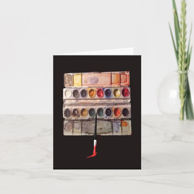 Geburtstagskarte der Aquarellpalette Karte (Vorderseite)