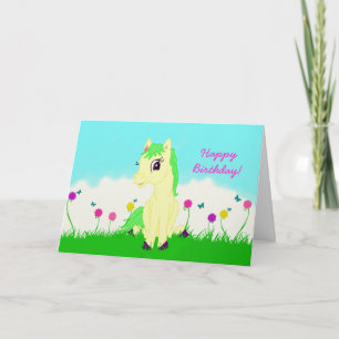 Geburtstagskarte des hübschen Pony Girl Karte