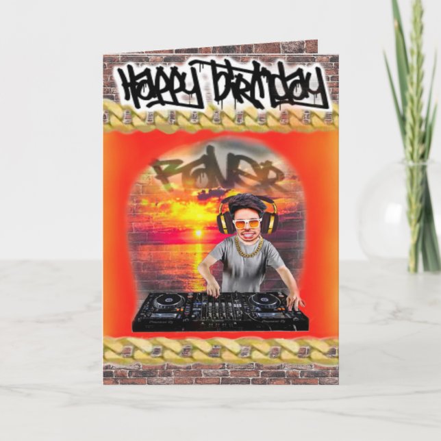 Geburtstagskarte DJ Karte (Vorderseite)