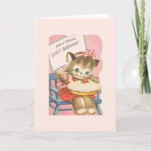 Geburtstagskarte eines Vintagen Mädchens Karte