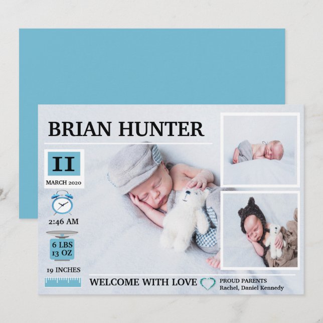 Geburtstagskarte Einladung (Vorne/Hinten)