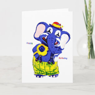 Geburtstagskarte Elefant, Kindergeburtstag Karte