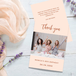Geburtstagskarte Foto Peach simple danke Karte