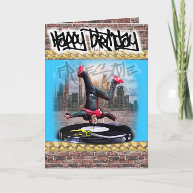 Geburtstagskarte Freestyle Breakdancer Karte (Vorderseite)