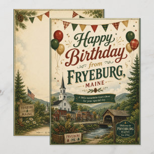 Geburtstagskarte Fryeburg Maine Feiertagskarte