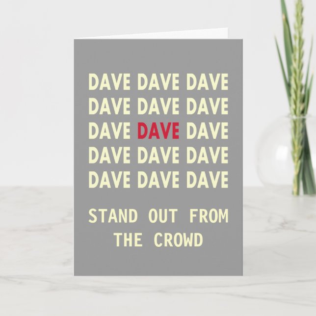 Geburtstagskarte für DAVE Karte (Vorderseite)