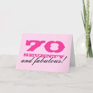 Geburtstagskarte für Frauen   70 und fabelhaft! Karte